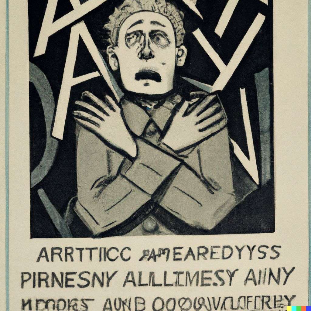 a representation of anxiety, government information poster from World War 2